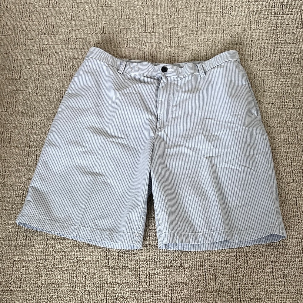 Izod Men's Light Blue Striped Shorts